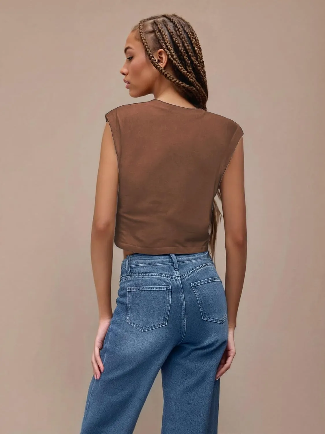CIDER Crop Tops for Women Crew Neck T Shirts Short Sleeve Knotted Twist Front Loose Summer Basic Tee