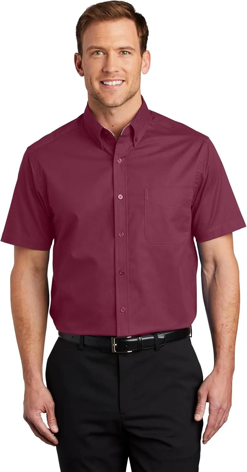 Clothe Co. Men's Short Sleeve Button Down Shirt with Front Pocket (Available in Big & Tall)