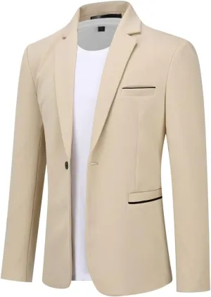 Cloudstyle Men's Suit Jacket One Button Slim Fit Sport Coat Business Daily Blazer