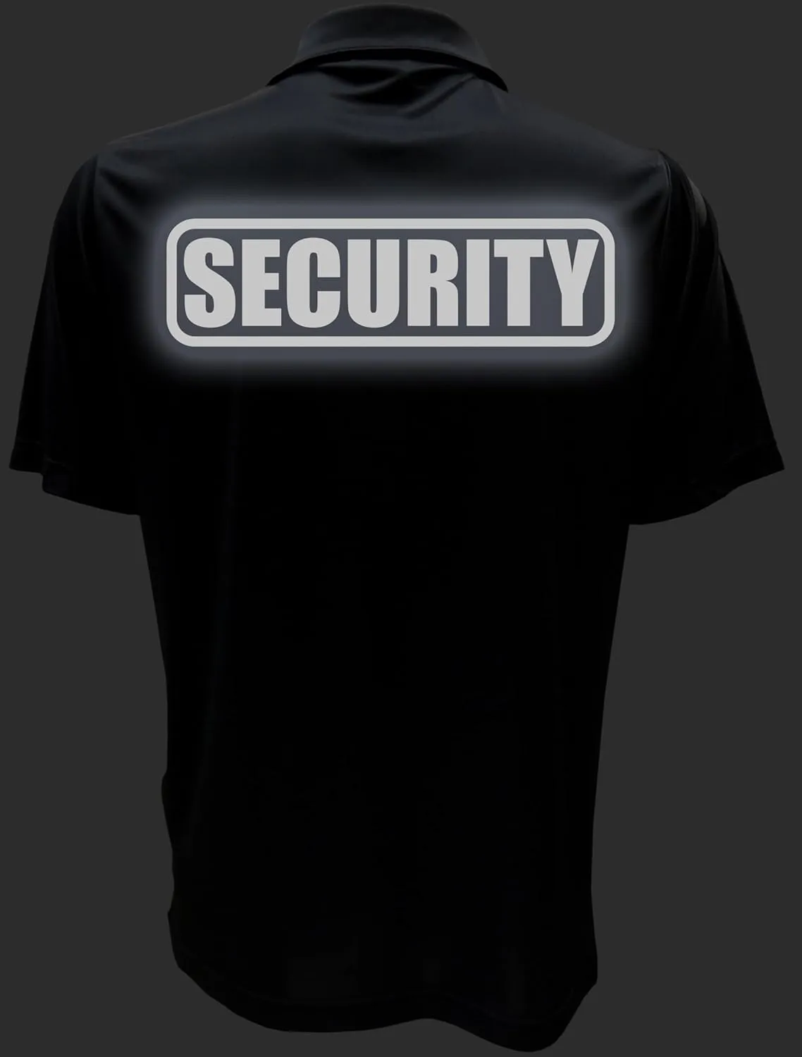 Conspiracy Tee Security Polo with Reflective Design front and back, Performance Polo w/Moisture Wicking Technology