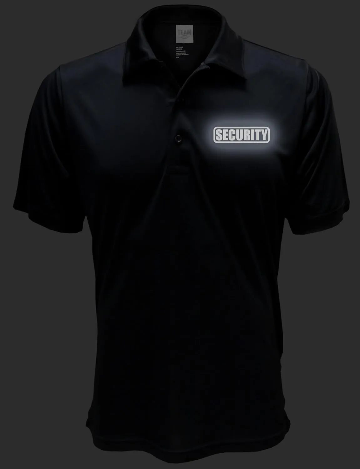 Conspiracy Tee Security Polo with Reflective Design front and back, Performance Polo w/Moisture Wicking Technology