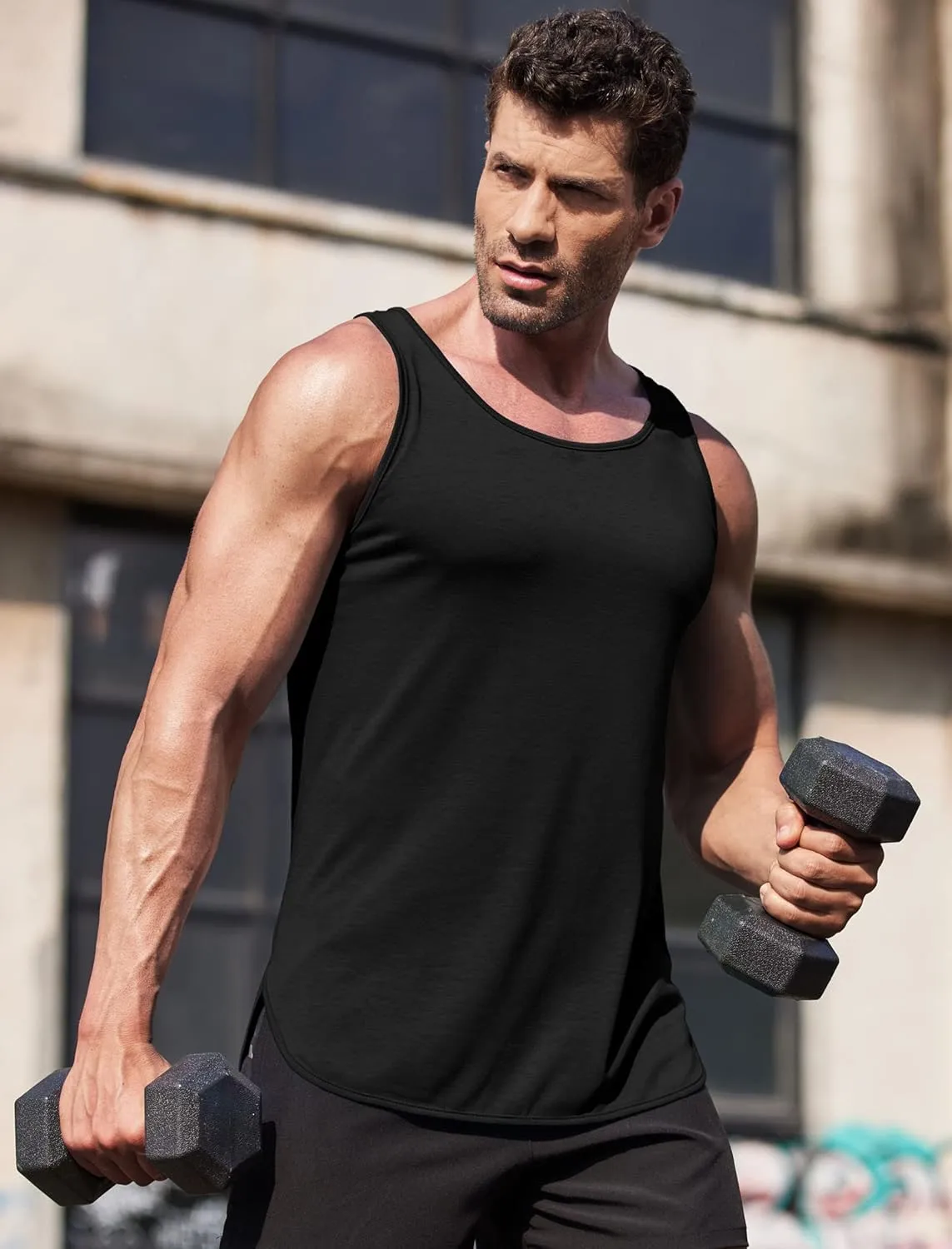 COOFANDY Men's 3 Pack Quick Dry Workout Tank Top Gym Muscle Tee Fitness Bodybuilding Sleeveless T Shirt