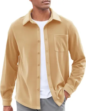 COOFANDY Men's Casual Shirt Long Sleeve Button Down Lightweight Flannel Shirts