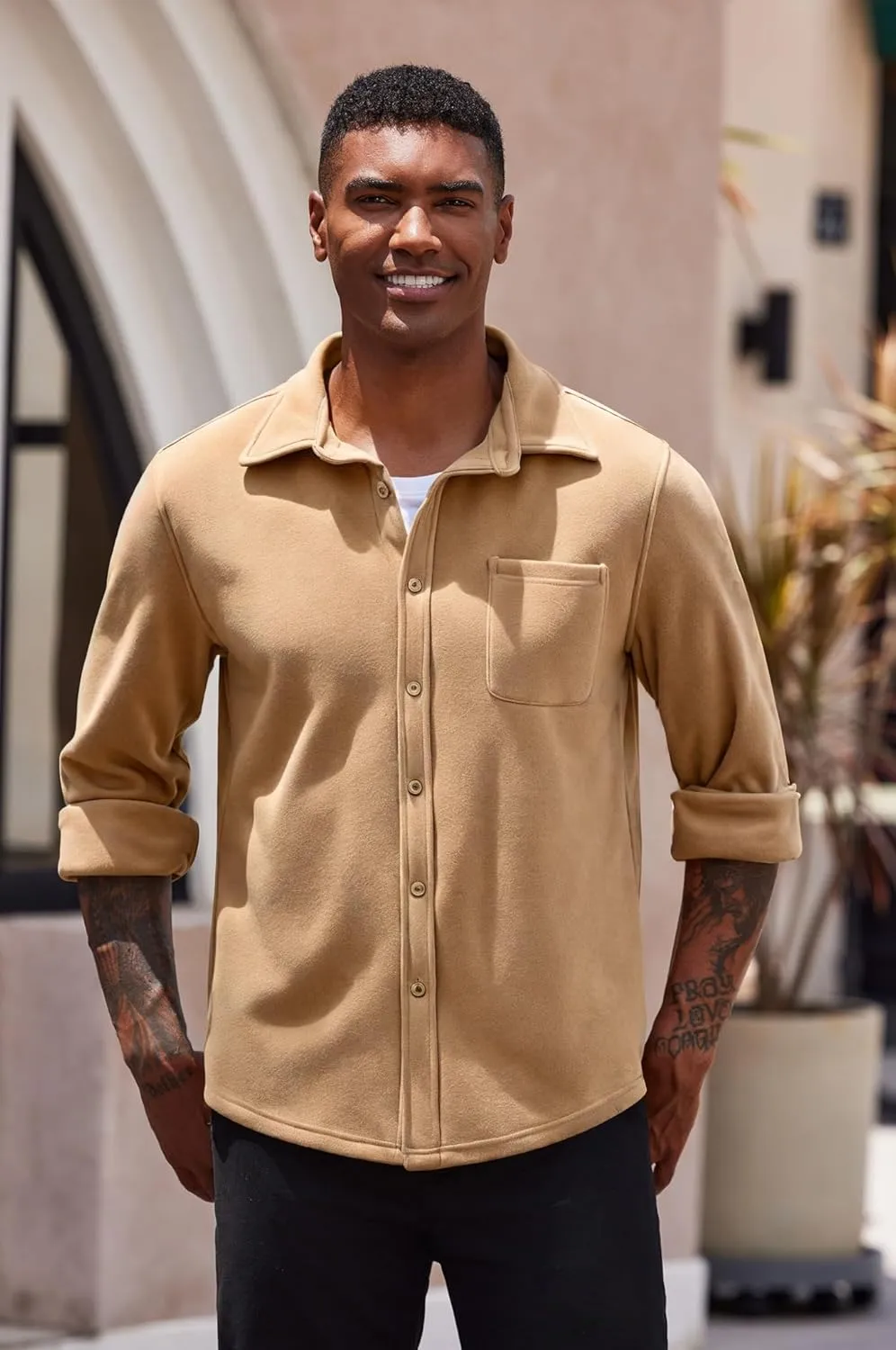 COOFANDY Men's Casual Shirt Long Sleeve Button Down Lightweight Flannel Shirts