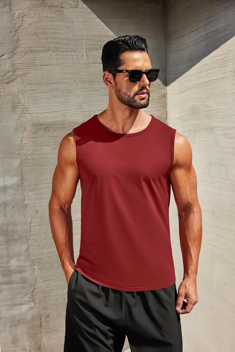 COOFANDY Men's Workout Tank Tops 1/2 Pack Dry Fit Sleeveless Muscle Gym Shirts Stretch Bodybuilding Tee