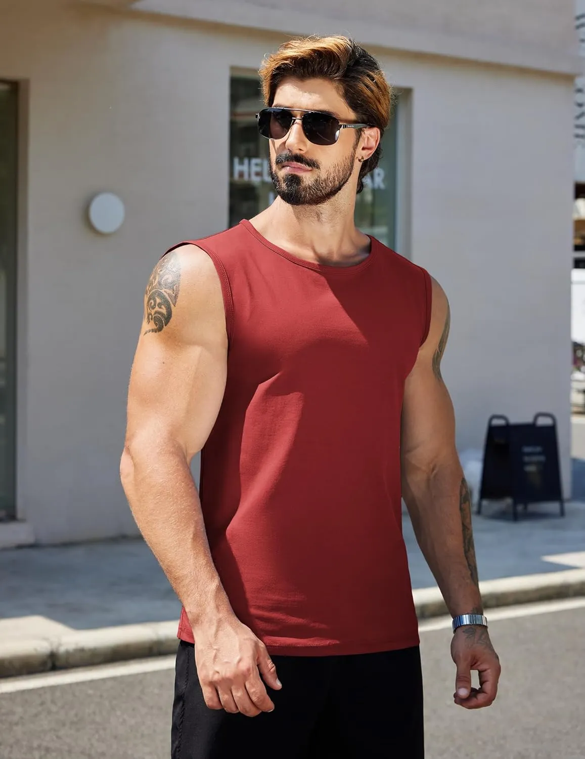 COOFANDY Men's Workout Tank Tops 1/2 Pack Dry Fit Sleeveless Muscle Gym Shirts Stretch Bodybuilding Tee