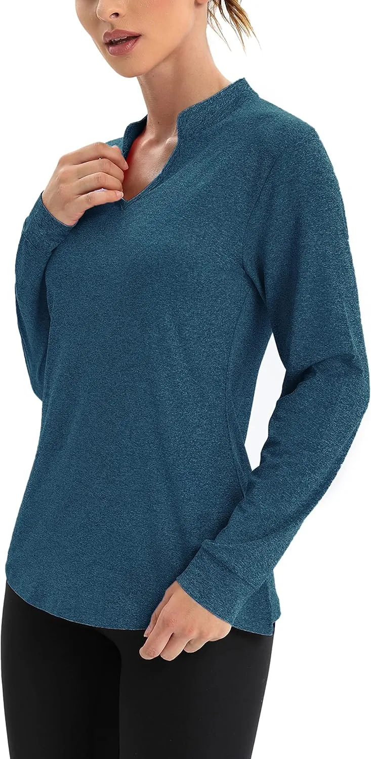 COOrun Workout Shirts for Women Long Sleeve Yoga Tops Casual Hiking Tee Shirt Athletic Breathable Top Quick Dry