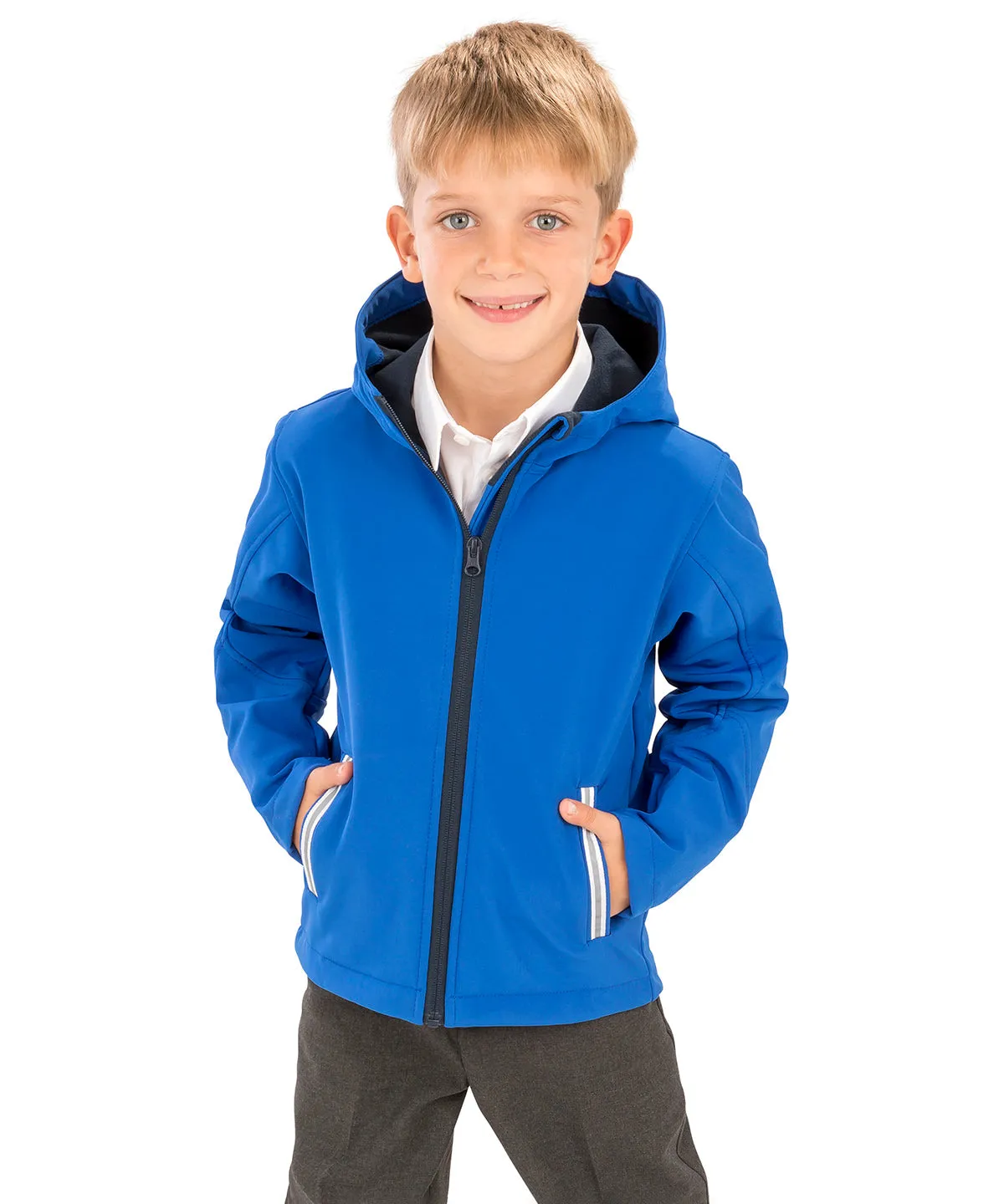 Core junior TX performance hooded softshell jacket | Purple/Grey