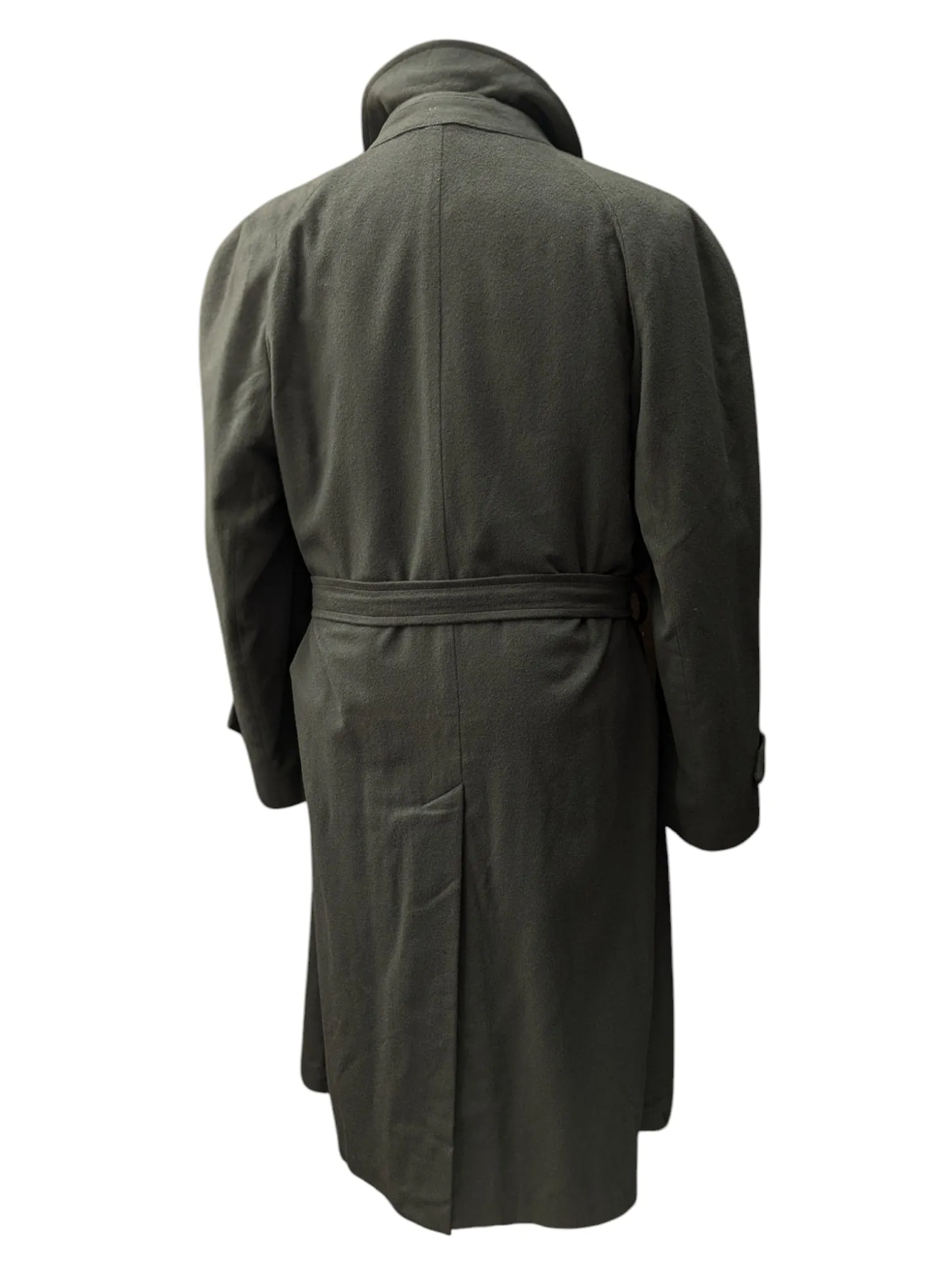 Corneliani Belted Raglan Balmacaan Coat XXL 46/48 Sage Green Wool/Cashmere