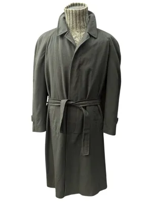 Corneliani Belted Raglan Balmacaan Coat XXL 46/48 Sage Green Wool/Cashmere