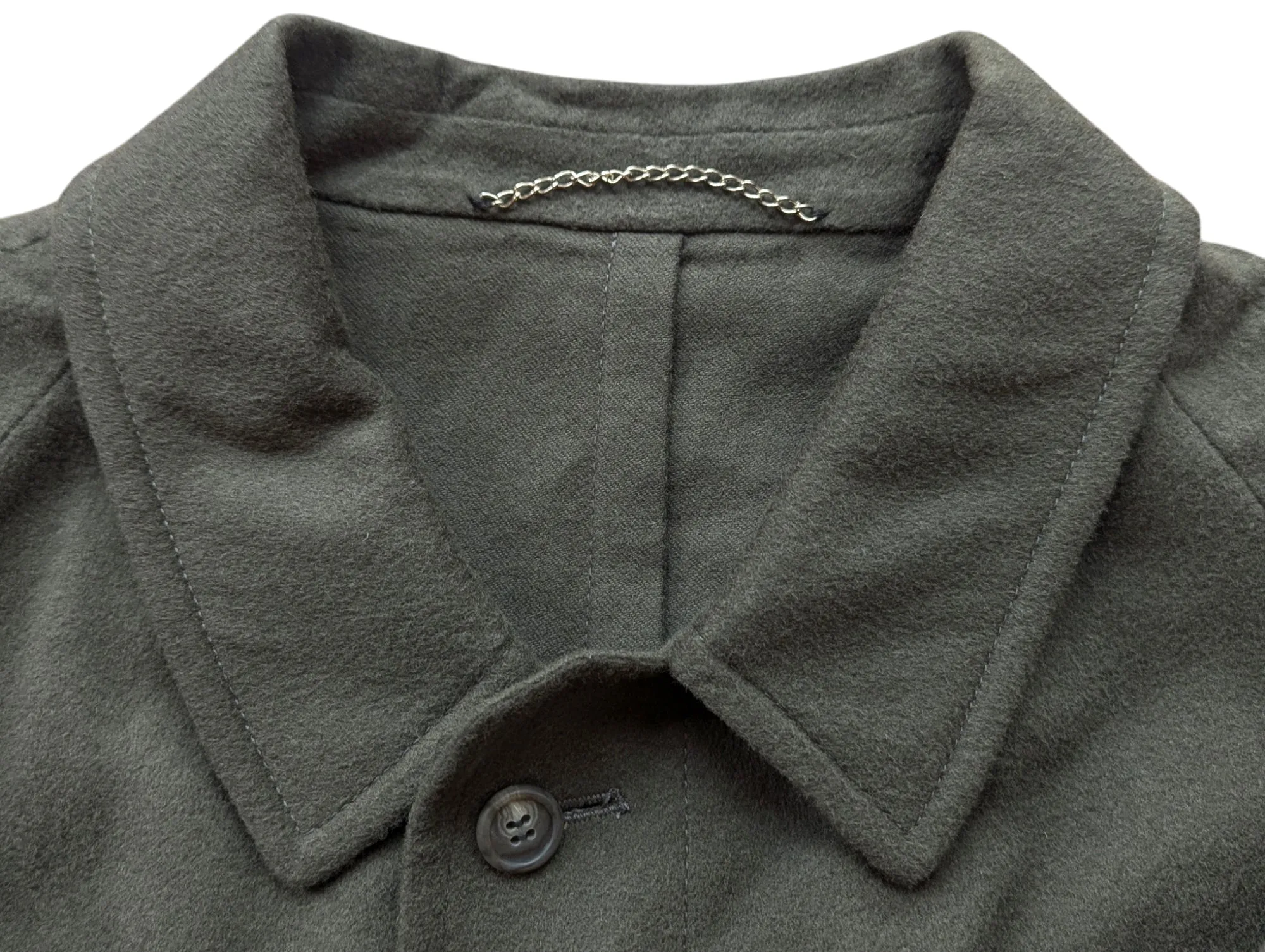 Corneliani Belted Raglan Balmacaan Coat XXL 46/48 Sage Green Wool/Cashmere
