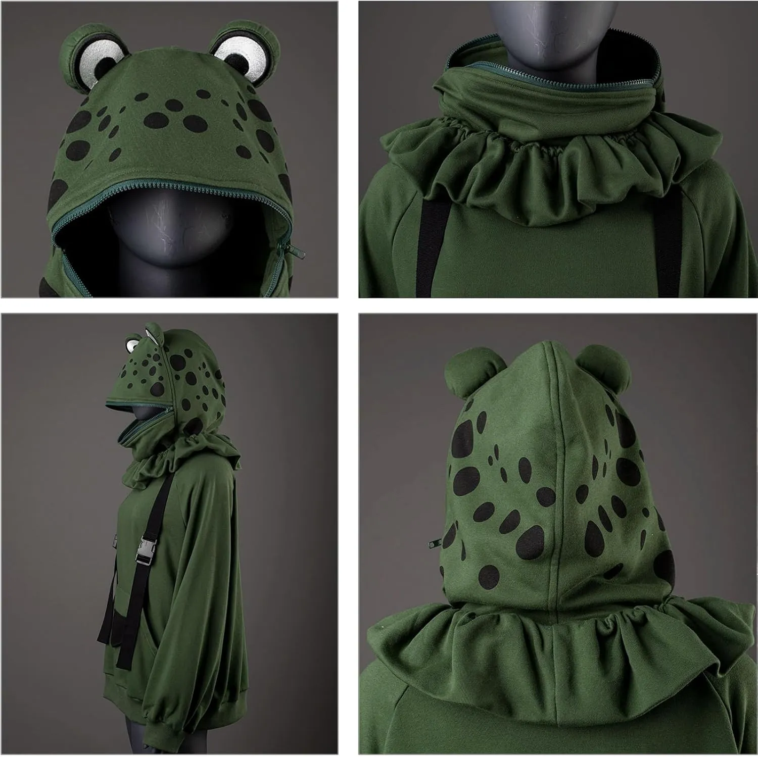 Cosfun Frog Hoodies Cute Animal Hoodie Froggy Oversized Pullover Sweatshirt Hoody Thickness Cotton