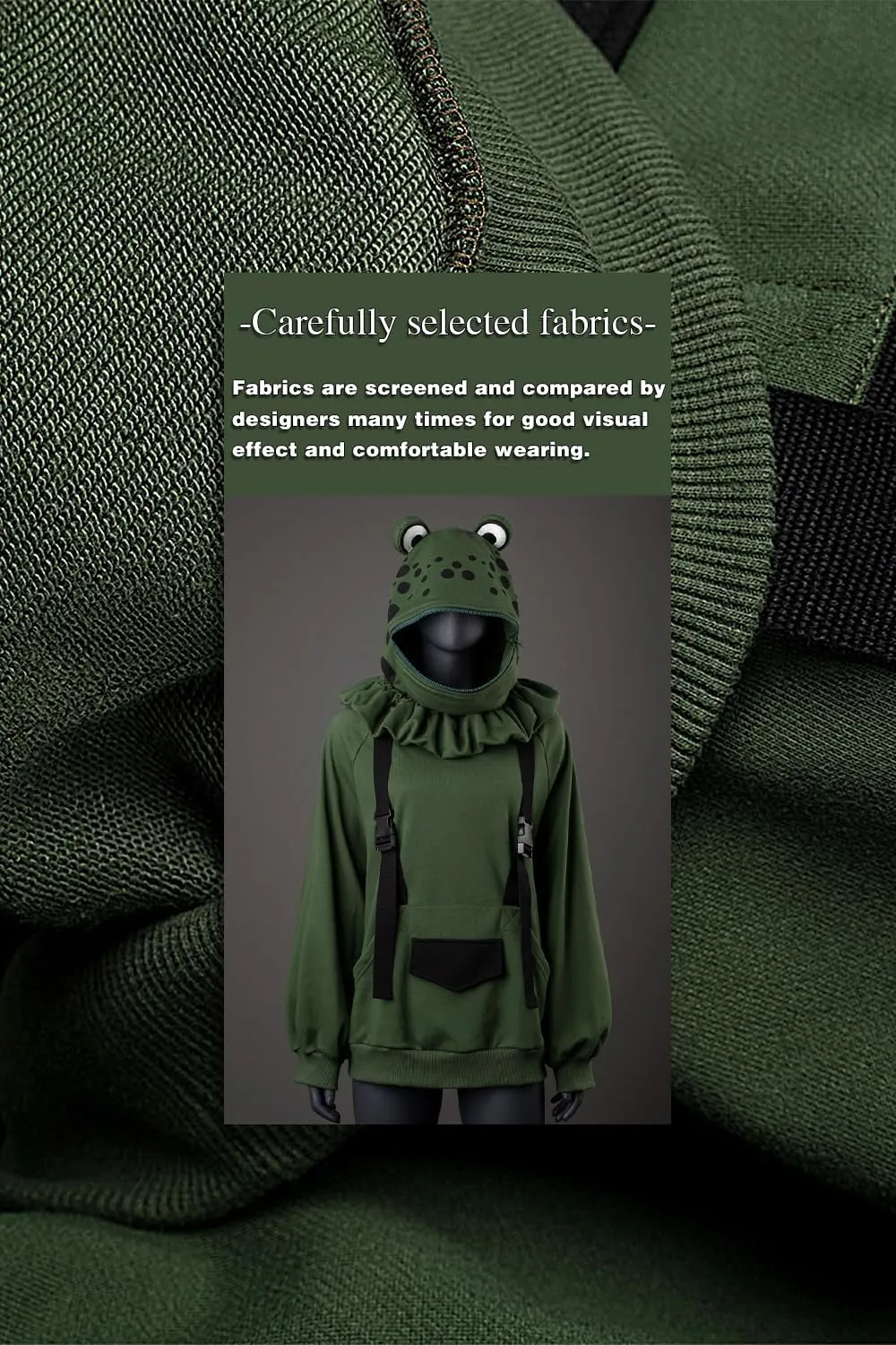 Cosfun Frog Hoodies Cute Animal Hoodie Froggy Oversized Pullover Sweatshirt Hoody Thickness Cotton