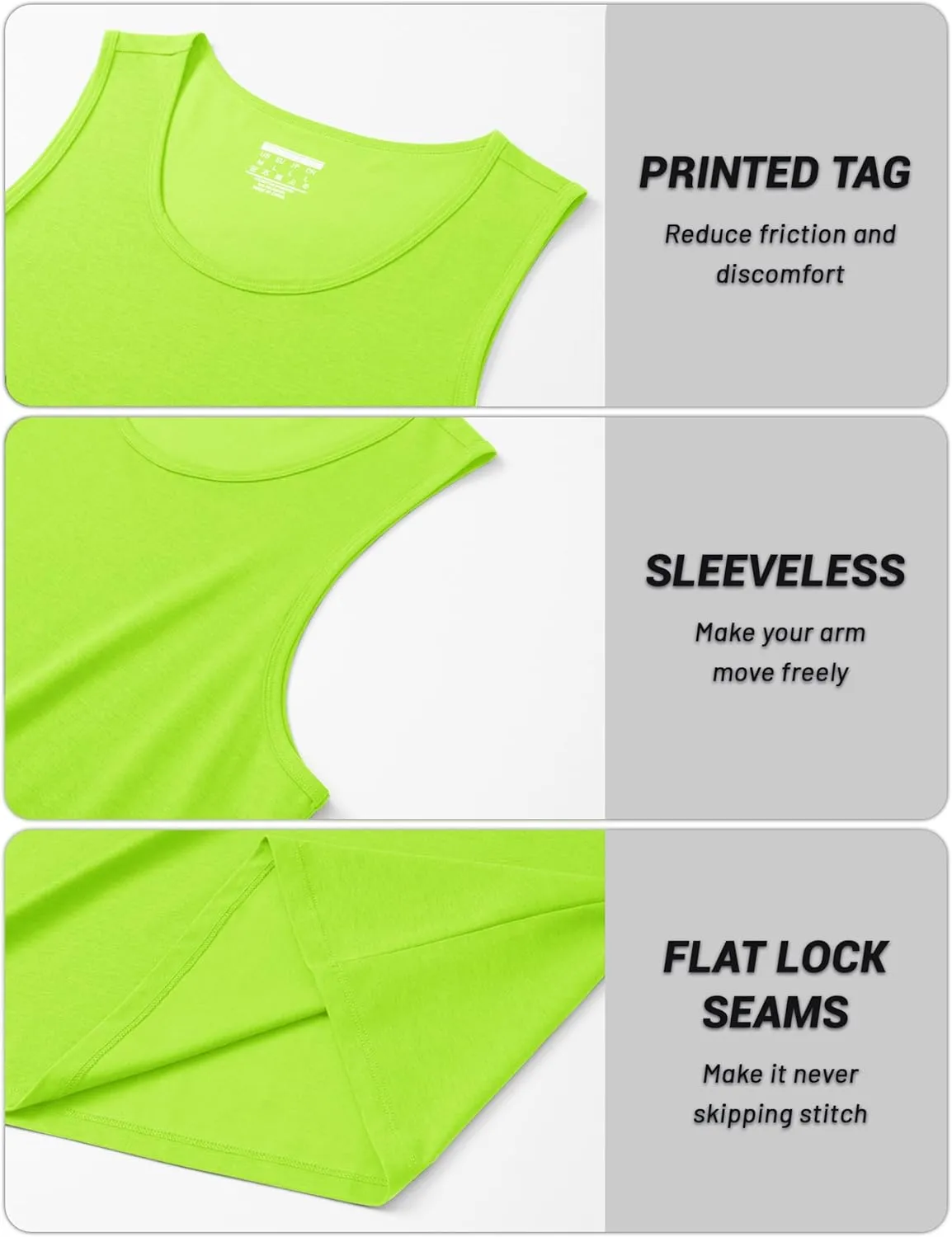 Cotrasen Men's Tank Top UPF 50  Cotton Sleeveless Shirt Moisture Wicking Bodybuilding Gym Workout Shirts Cooling Muscle Tee