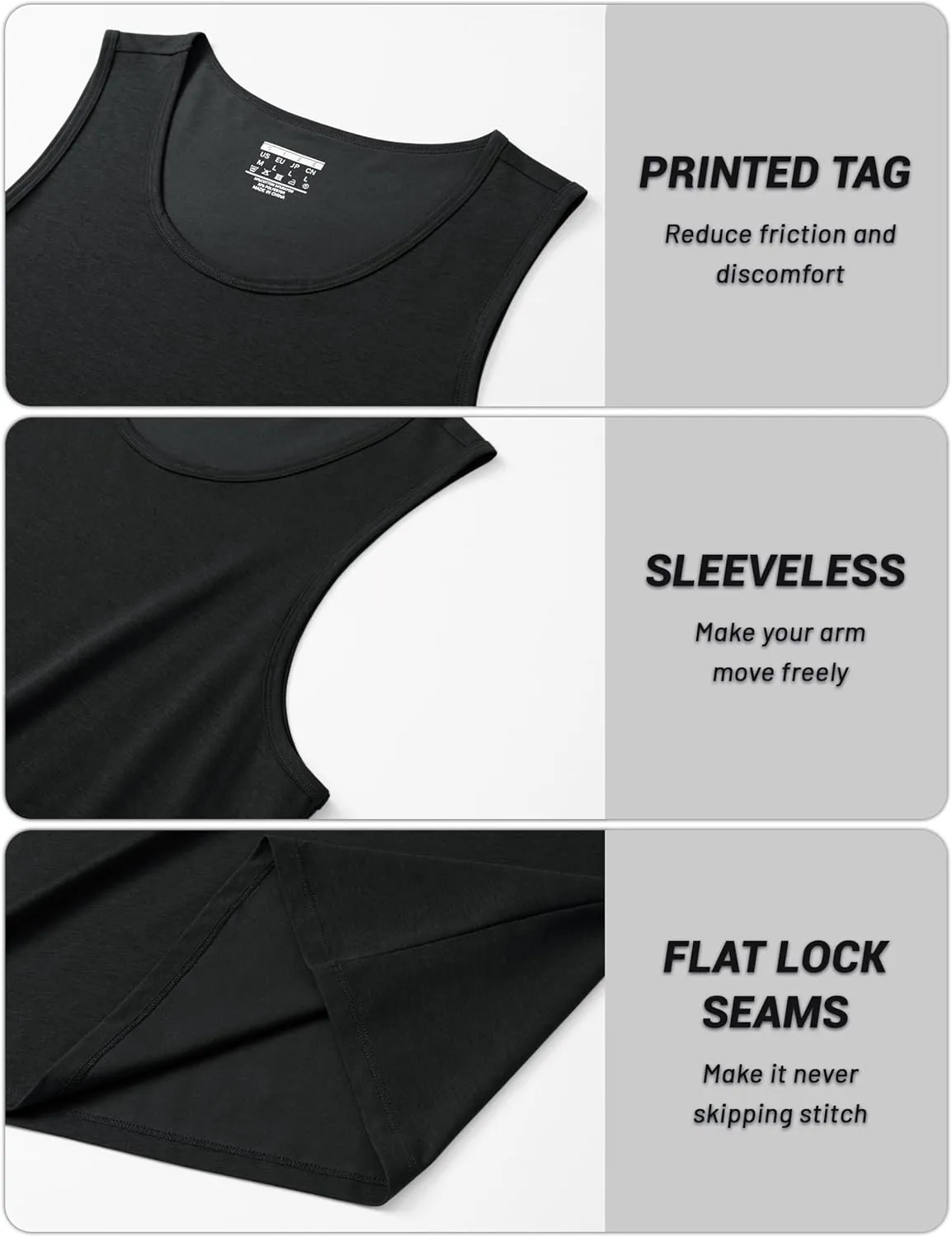 Cotrasen Men's Tank Top UPF 50  Cotton Sleeveless Shirt Moisture Wicking Bodybuilding Gym Workout Shirts Cooling Muscle Tee