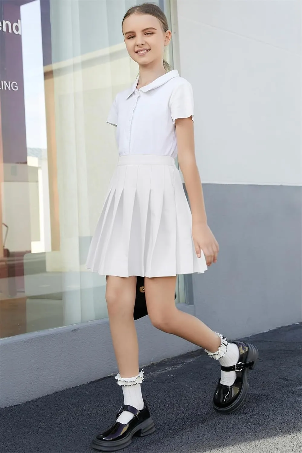 Cromoncent Girls Womens Pleated Mini Skirt Short High Waist School Uniform, 2Years - 4XL