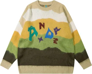 Cute Grunge Sweaters Women Girls, Y2K Harajuku Long Sleeve JK Sweater Pullover Knitted Casual Oversized Casual Jumper