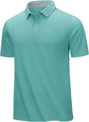 Dcvmvmn Mens Summer Cotton Blend Golf Polos Shirts Work T-Shirts Quick Dry Casual Short Sleeve Tops Tee