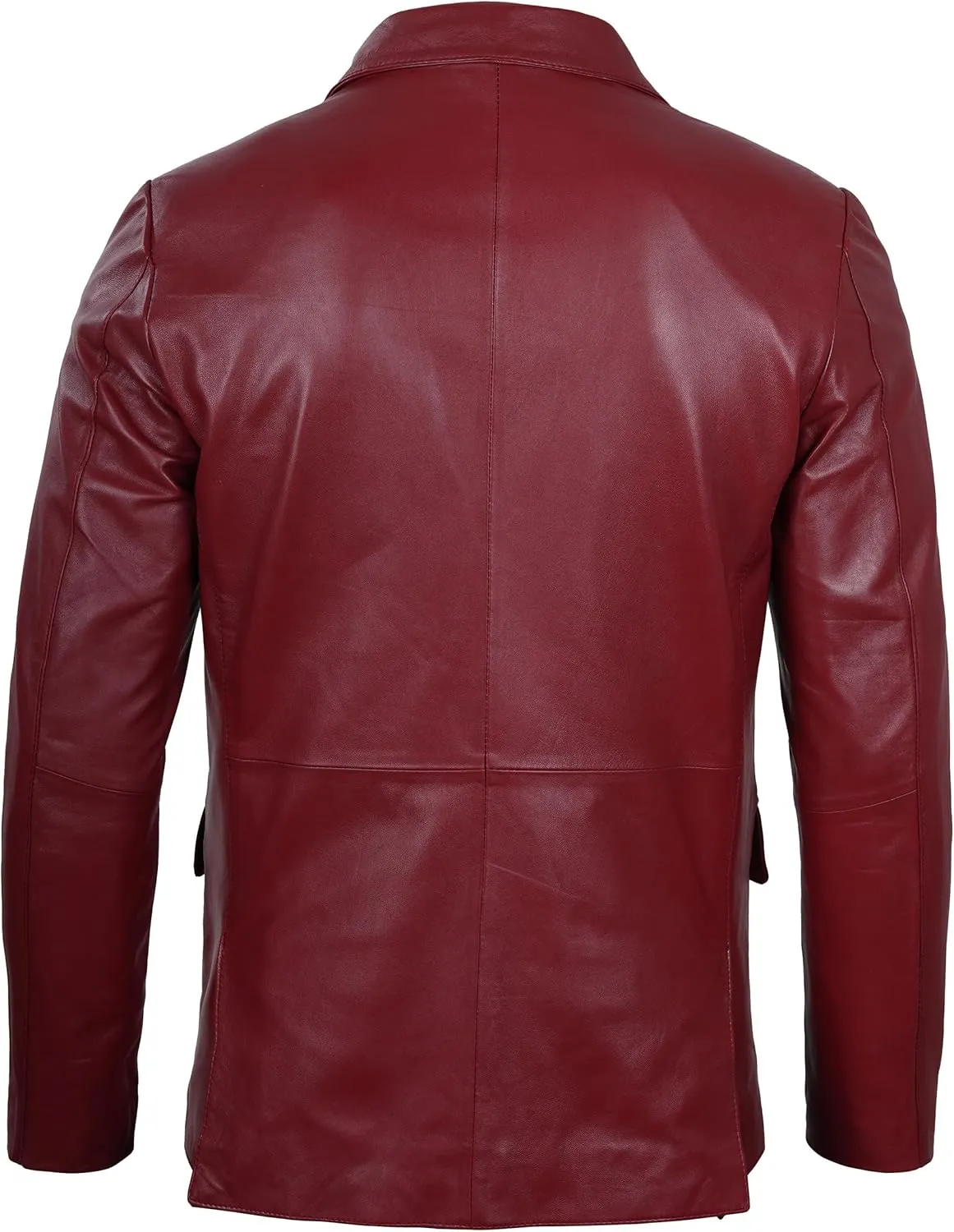 Decrum Leather Blazer for Men - Real Lambskin Coat Style Casual Mens Blazer Jacket
