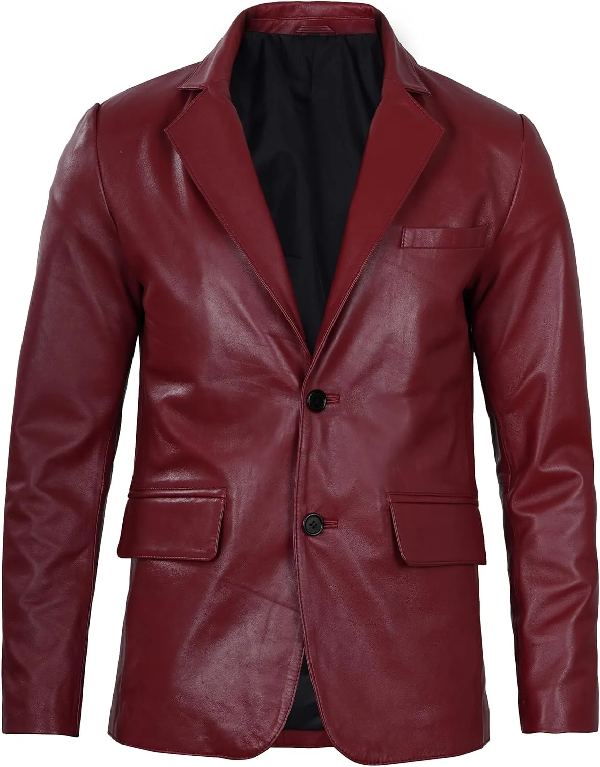 Decrum Leather Blazer for Men - Real Lambskin Coat Style Casual Mens Blazer Jacket