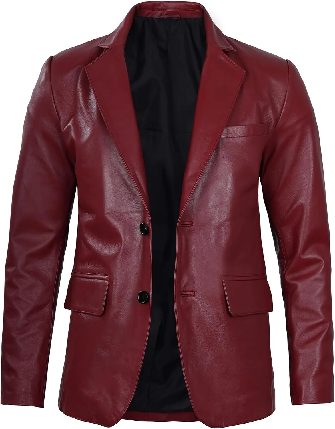 Decrum Leather Blazer for Men - Real Lambskin Coat Style Casual Mens Blazer Jacket