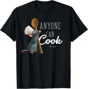 Disney Pixar Ratatouille Remy Anyone Can Cook Quote T-Shirt