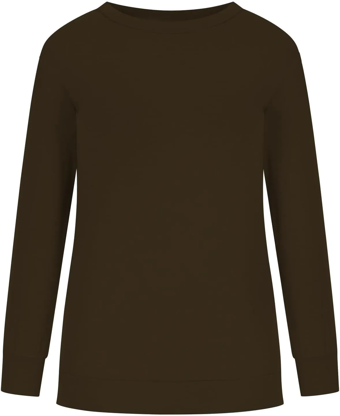 DOLKFU Womens Crewneck Loose Fit Sweatshirt Trendy Solid Color Pullover Tops Long Sleeve Casual Sweatshirts