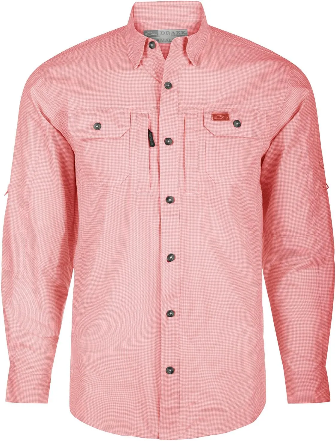 Drake Waterfowl Men's Frat Houndstooth Check Long Sleeve Moisture-Wicking Quick-Drying Button-Down Shirt