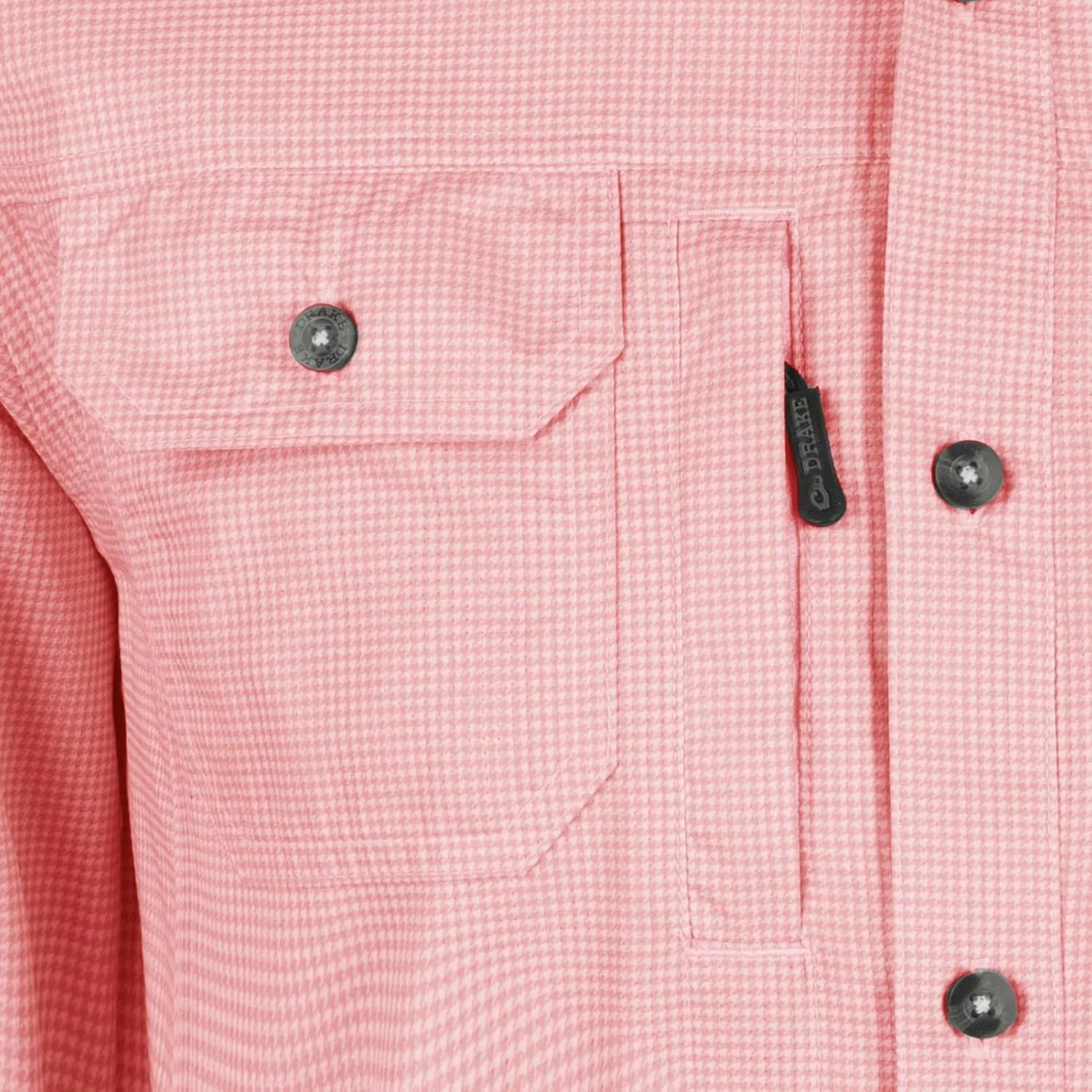 Drake Waterfowl Men's Frat Houndstooth Check Long Sleeve Moisture-Wicking Quick-Drying Button-Down Shirt