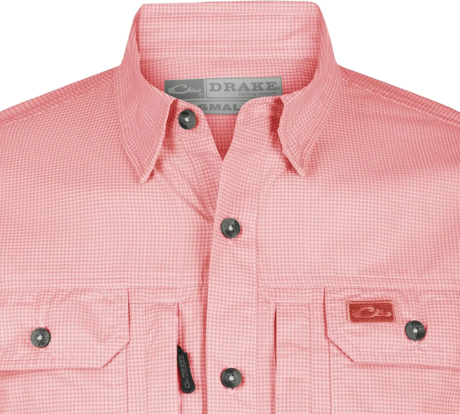 Drake Waterfowl Men's Frat Houndstooth Check Long Sleeve Moisture-Wicking Quick-Drying Button-Down Shirt