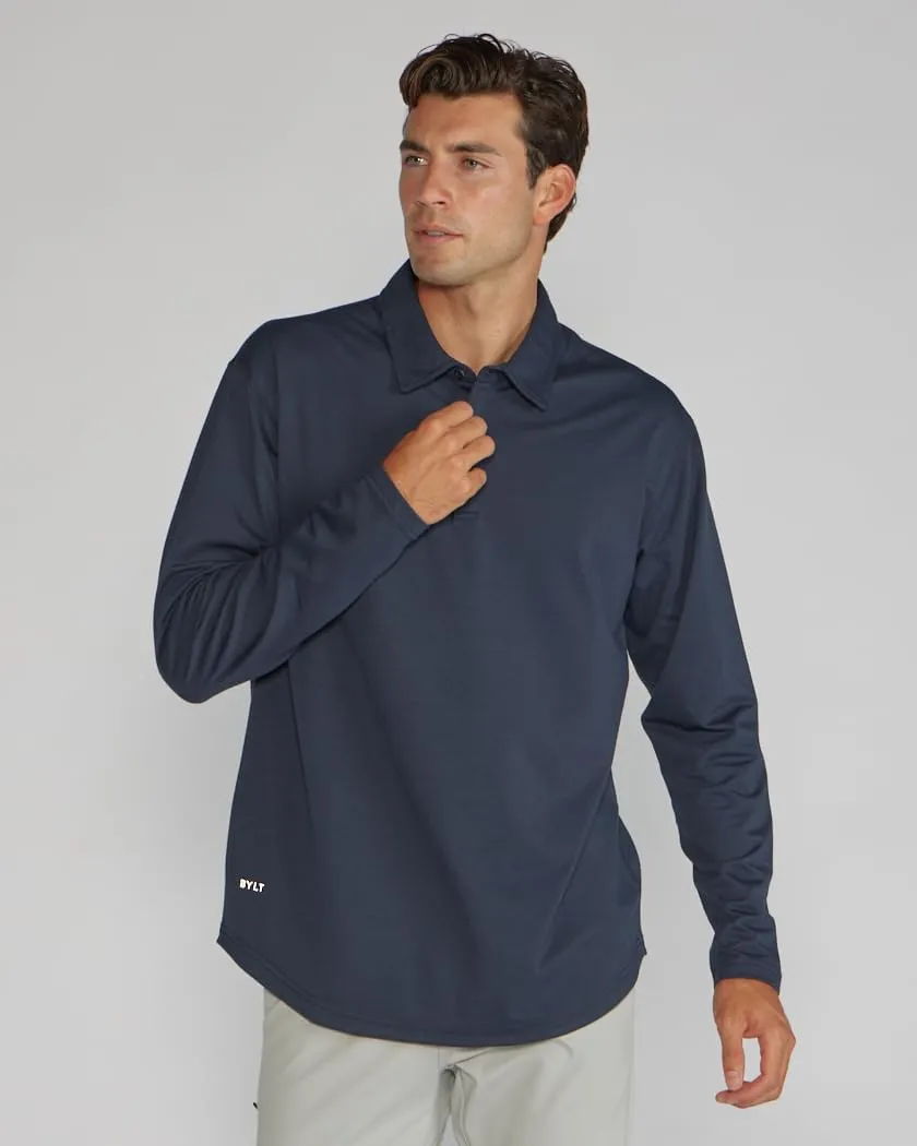 Drop-Cut Polo Long Sleeve Men's Shirt
