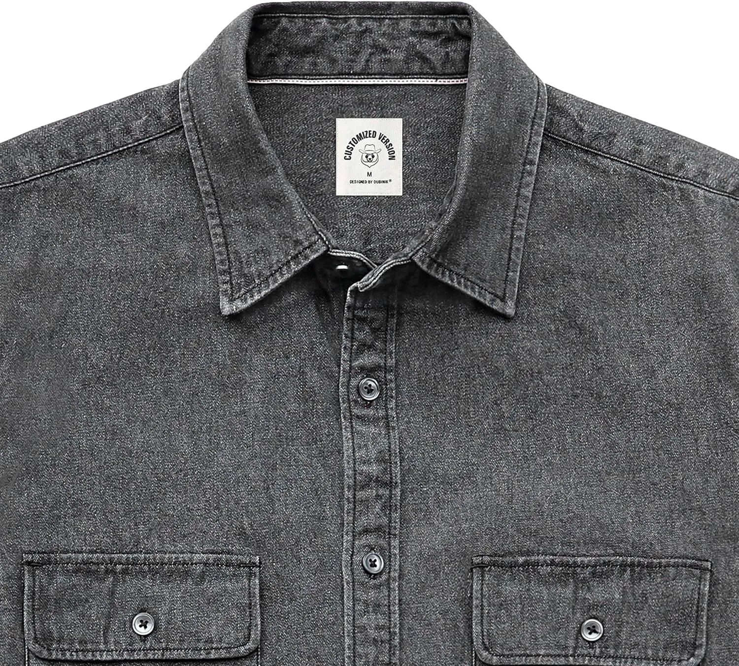 Dubinik Denim Shirt Men Mens Denim Shirts Long Sleeve Mens Denim Button Down Shirt Cotton Regular Fit Casual Work Shirts