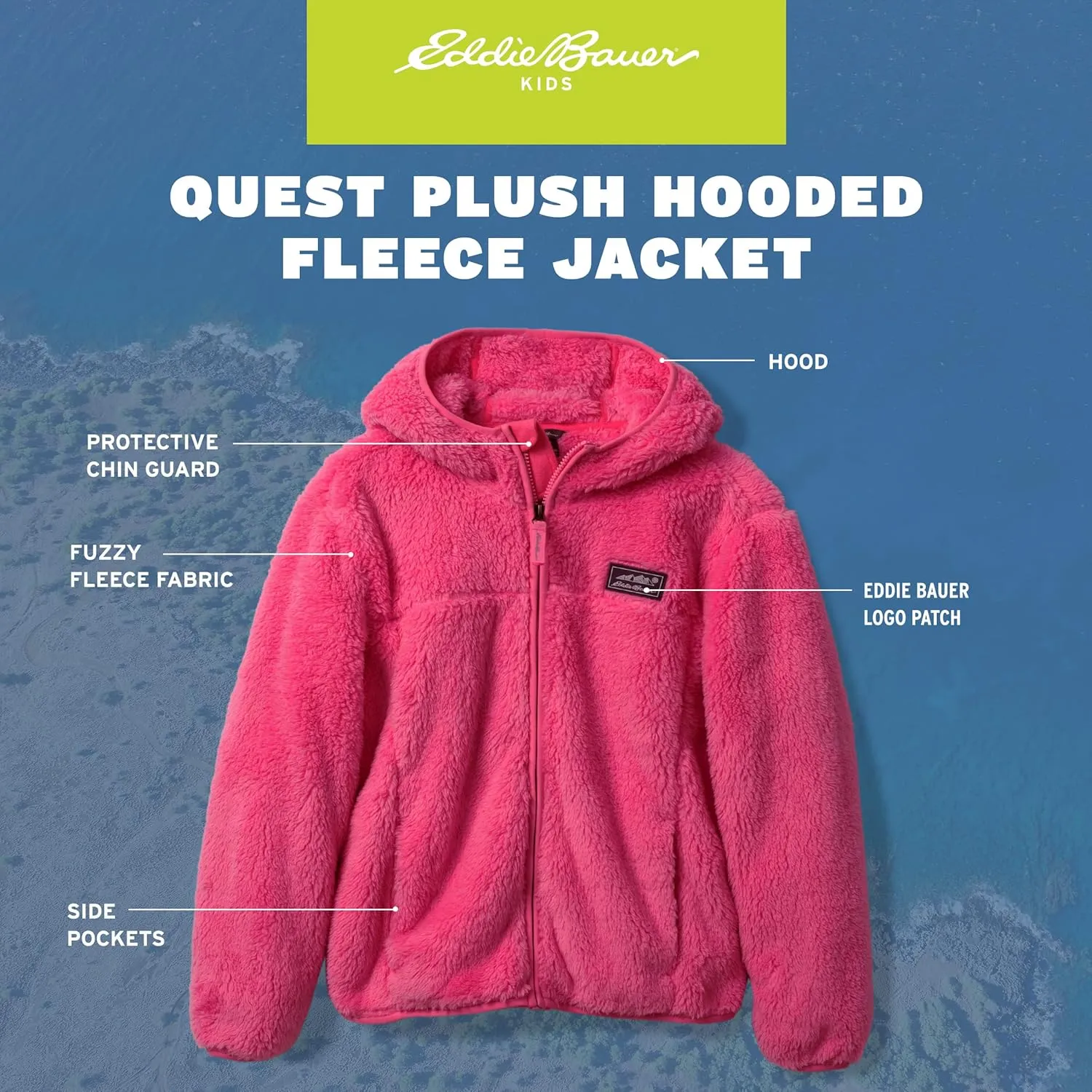 Eddie Bauer Kids' Zip Up - Kids' Full Zip Ultra Soft Sherpa Fleece Hoodie Sweatshirt for Boys and Girls (5-20)
