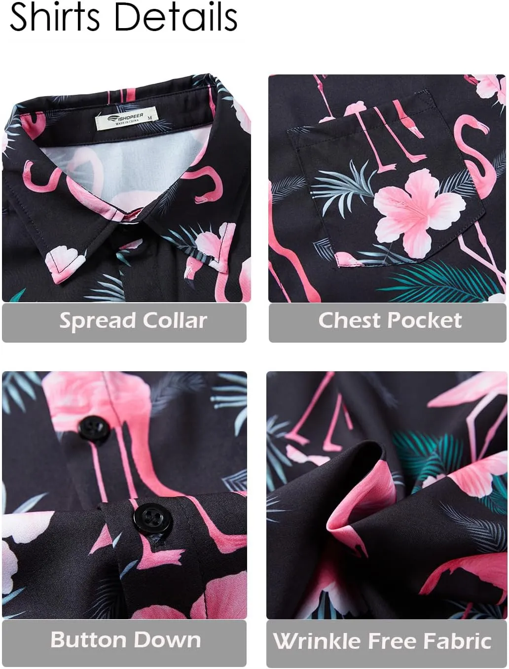 EISHOPEER Men's Flower Shirt Hawaiian Sets Casual Button Down Short Sleeve Shirt and Solid Quick Dry Beach Shorts S-3XL