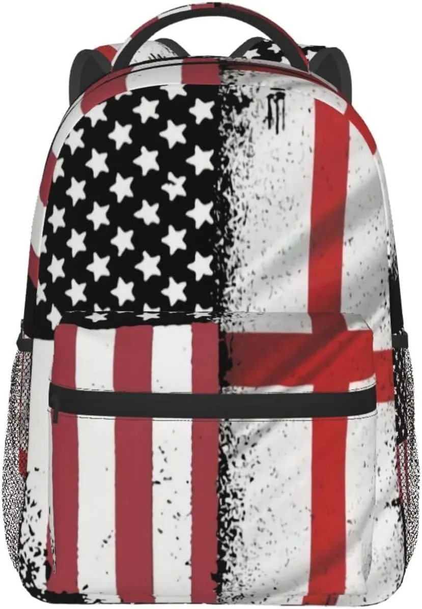 England American Flagrame Backpack Laptop Backpack Sports Travel Shoulder bag Light casual backpack