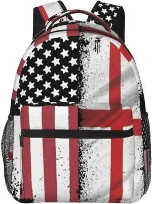 England American Flagrame Backpack Laptop Backpack Sports Travel Shoulder bag Light casual backpack