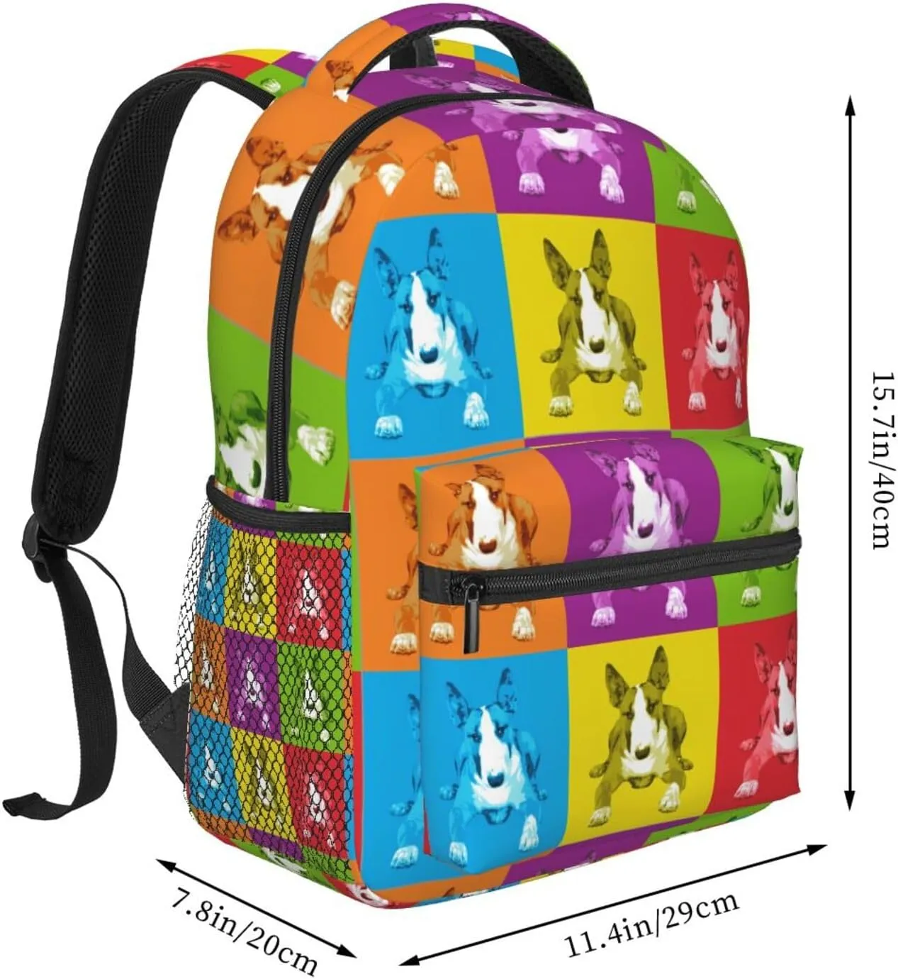 English Bull Terrier Backpack Laptop Backpack Sports Travel Shoulder bag Light casual backpack