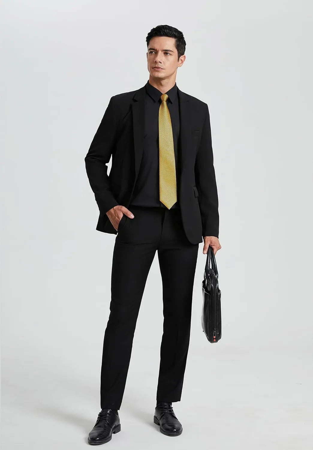 Enlision Mens Dress Shirts Long Sleeve Button Down Shirt for Men Regular Fit Business Casual Shirt and Tie Sets for Wedding