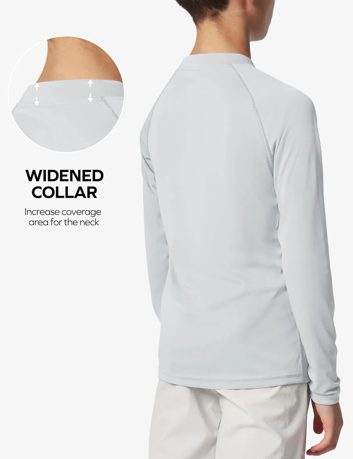 Ewedoos UPF50  Boys Swim Shirt Rash Guard Long Sleeve Quick Dry Sun Shirts Kids Boys Fishing Shirt for Summer Outdoor