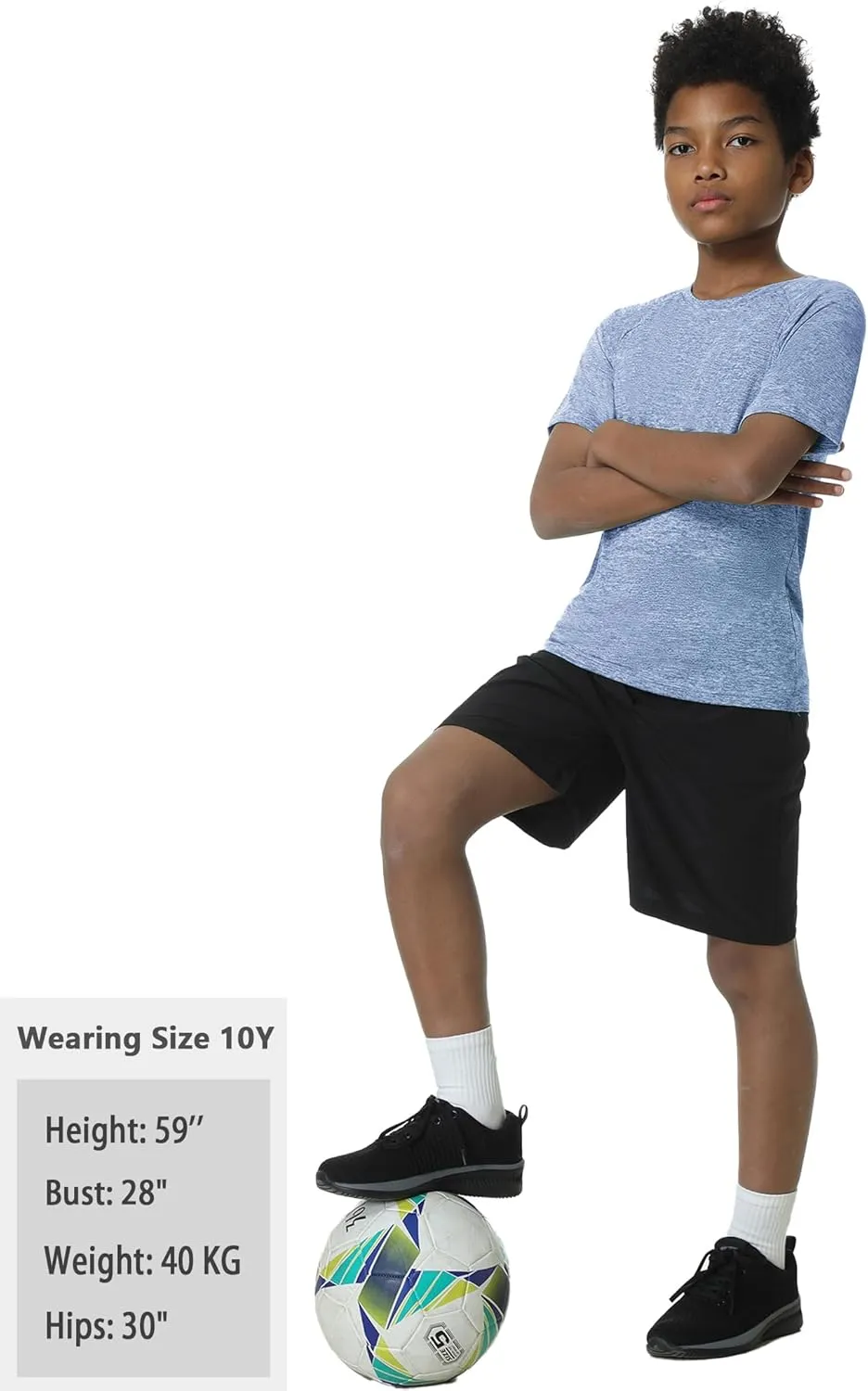 EXARUS Boys Athletic Shirts Short Sleeve Quick Dry Workout Tee Active Performance T-Shirts for Kids 6-16Y
