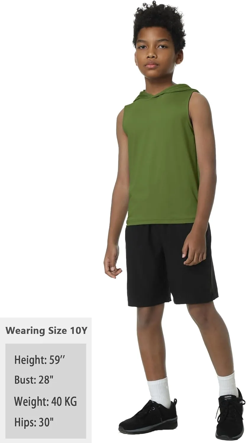 EXARUS Boys Athletic Shirts Short Sleeve Quick Dry Workout Tee Active Performance T-Shirts for Kids 6-16Y