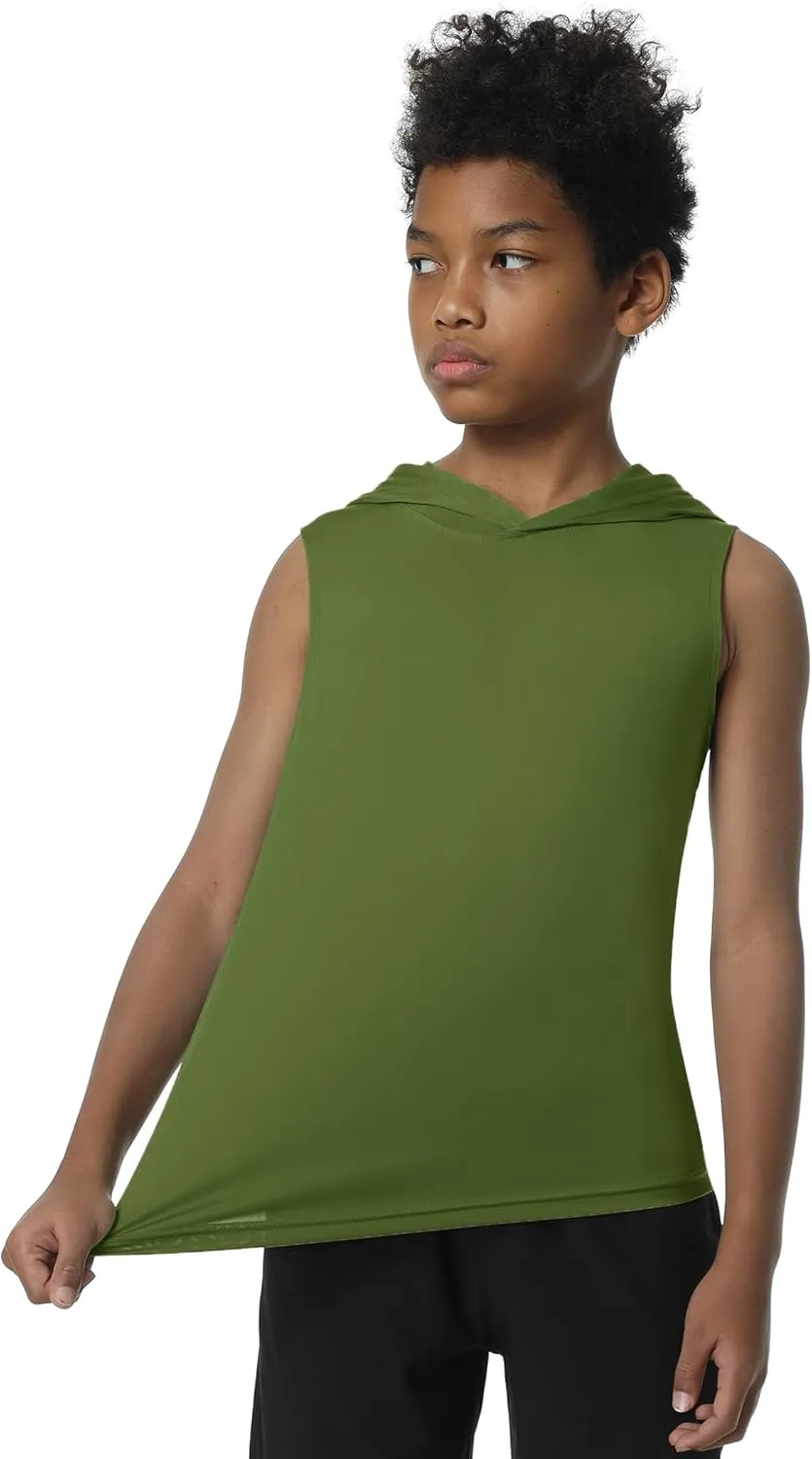 EXARUS Boys Athletic Shirts Short Sleeve Quick Dry Workout Tee Active Performance T-Shirts for Kids 6-16Y