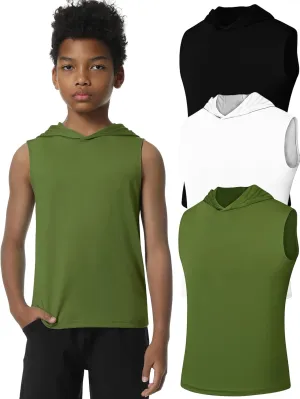 EXARUS Boys Athletic Shirts Short Sleeve Quick Dry Workout Tee Active Performance T-Shirts for Kids 6-16Y