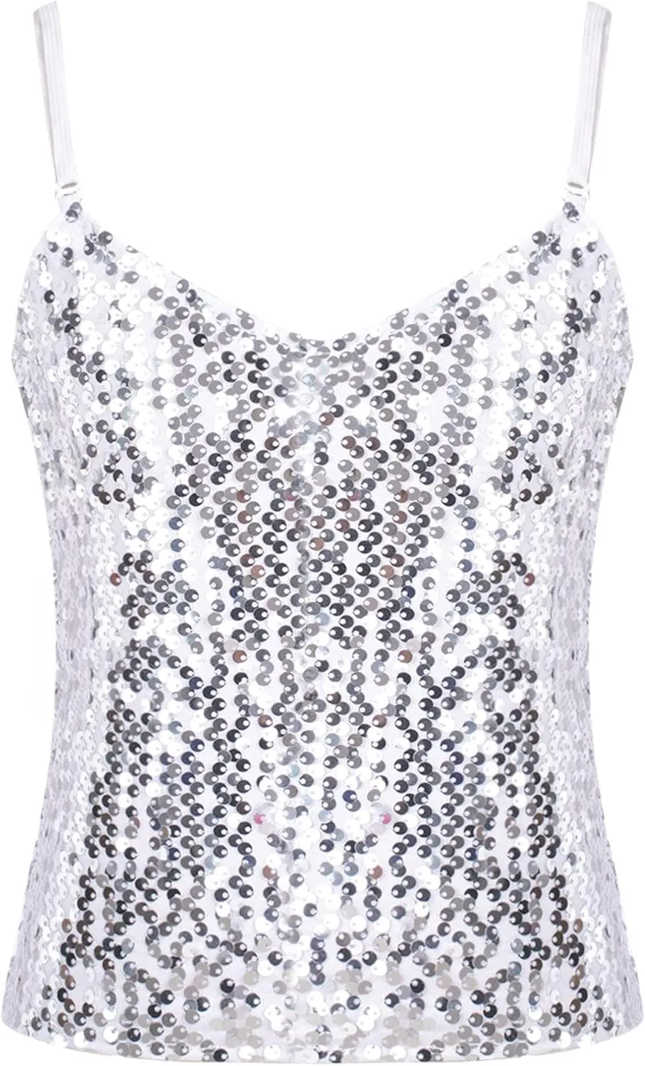 FEESHOW Little/Big Girls Shiny Metallic Camisole Tank Tops Party Fancy Vest Top Tee Shirts Sports Dance Costume