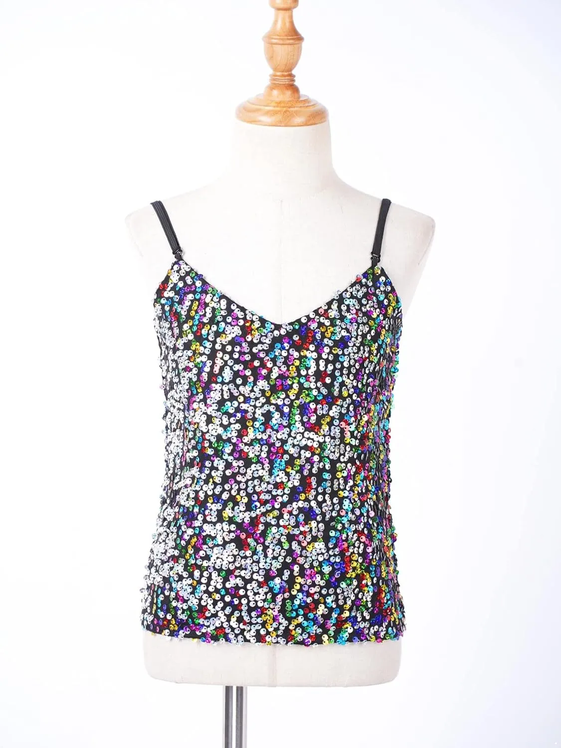 FEESHOW Little/Big Girls Shiny Metallic Camisole Tank Tops Party Fancy Vest Top Tee Shirts Sports Dance Costume