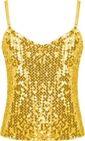 FEESHOW Little/Big Girls Shiny Metallic Camisole Tank Tops Party Fancy Vest Top Tee Shirts Sports Dance Costume