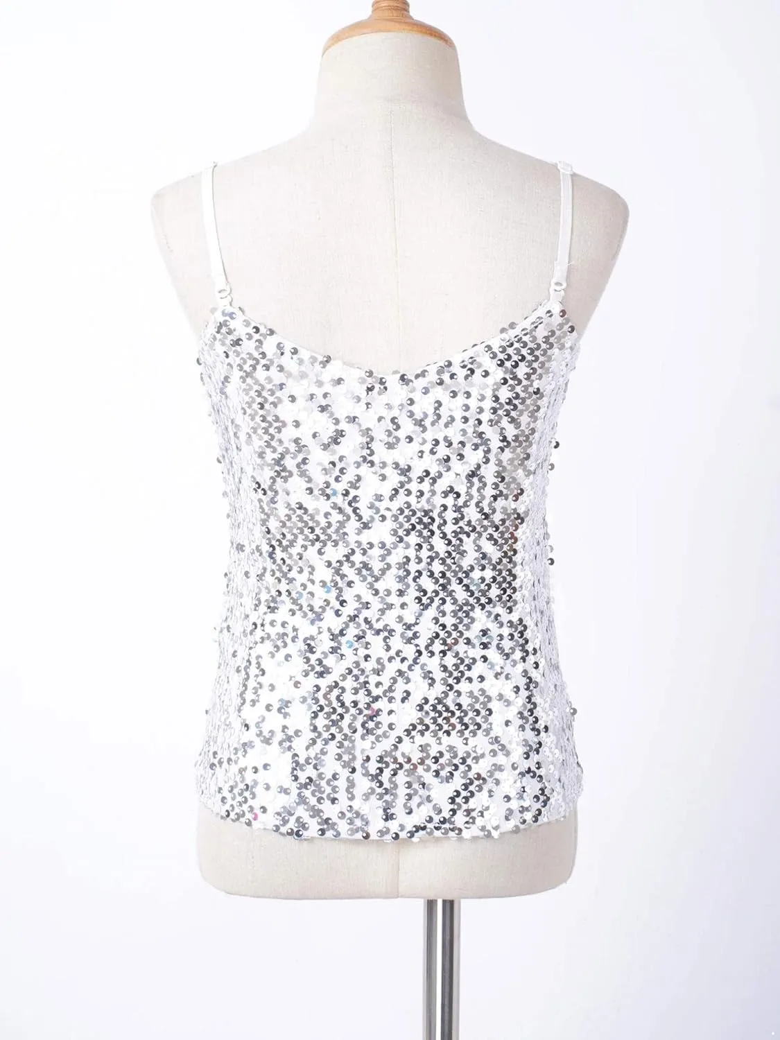 FEESHOW Little/Big Girls Shiny Metallic Camisole Tank Tops Party Fancy Vest Top Tee Shirts Sports Dance Costume