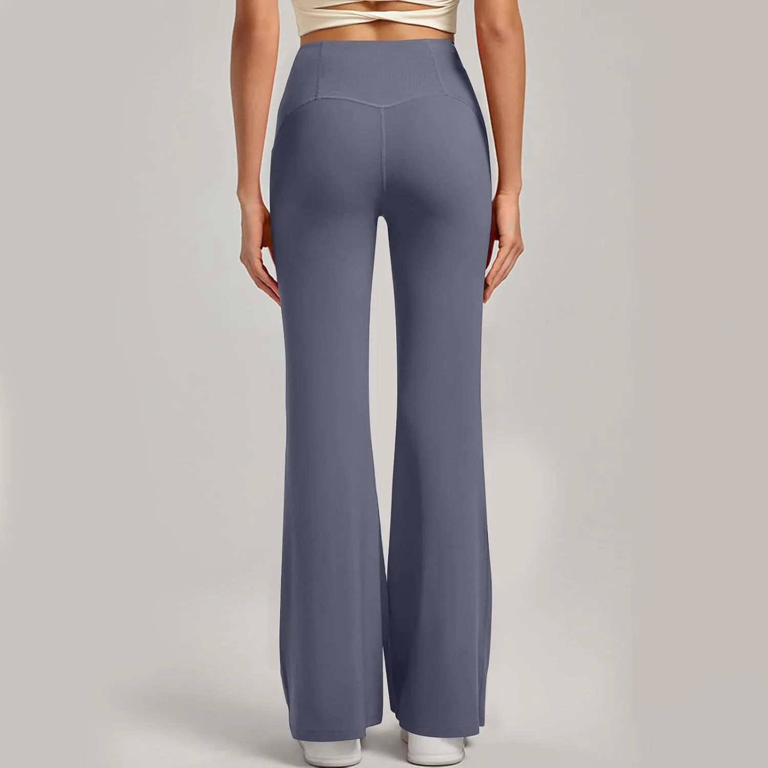 Flare Leggings for Women Cut Out Side High Waisted Bell Bottom Bootcut Yoga Pants Wide Leg Workout Leggings