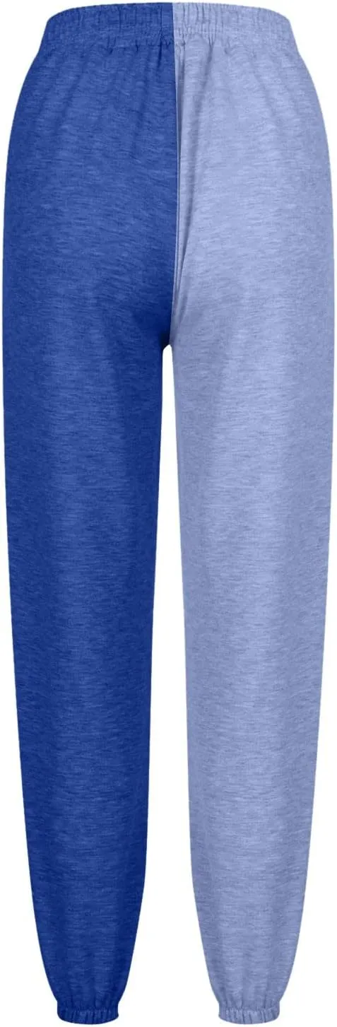 Fleece Straight Leg Sweatpants for Women Elastic High Waisted Joggers with Pockets Lightweight Cinch Bottom Trousers