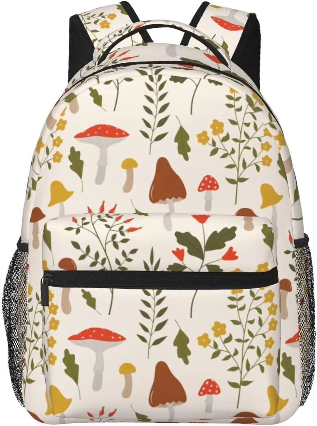 Flowers, Branches, Leaves And Mushrooms Backpack Laptop Backpack Sports Travel Shoulder bag Light casual backpack